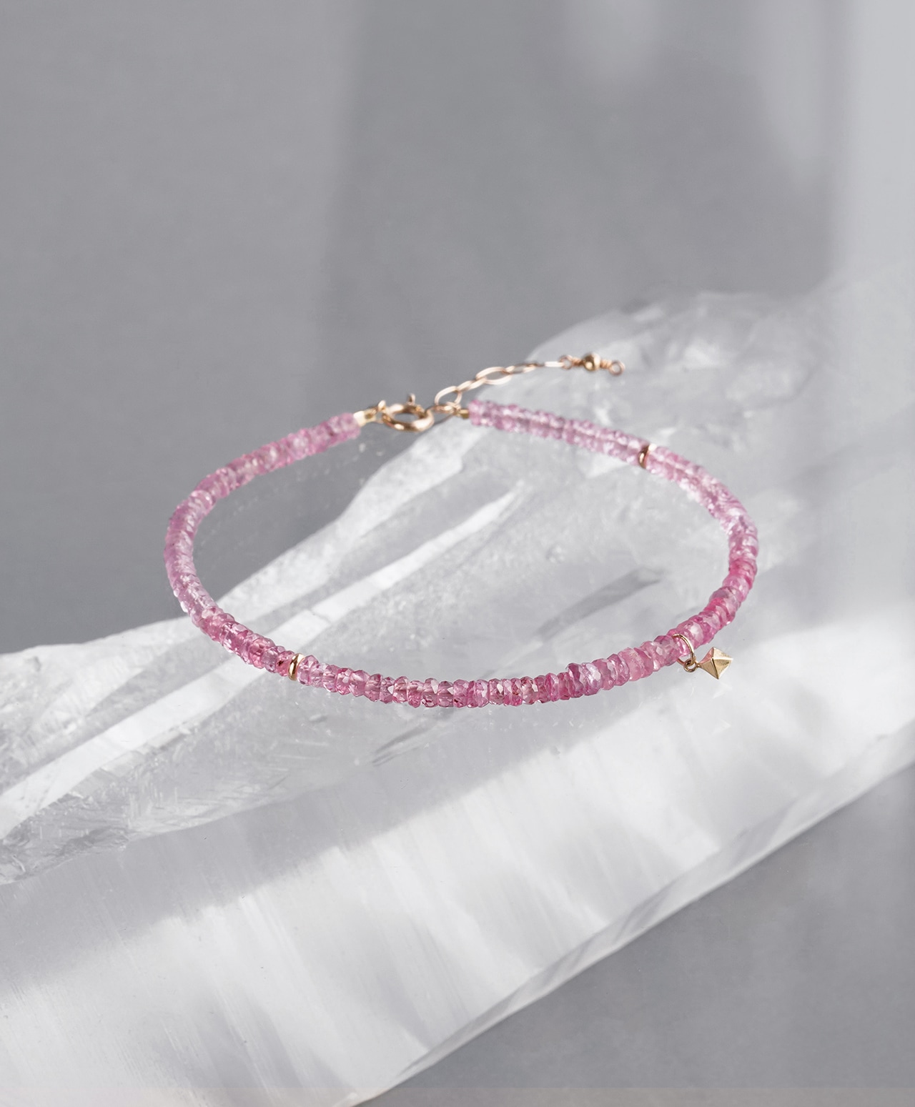 Pink spinel grainy bracelet /ピンクスピネル | Hariqua