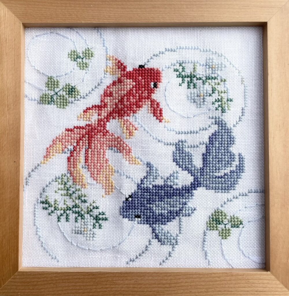 涼やかな水面｜クロスステッチフレーム | 針と糸.fun