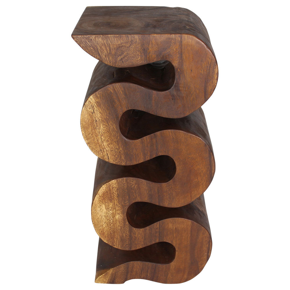 Haussmann Wood Wave Verve Accent Snake Table 12x14x30 in Height