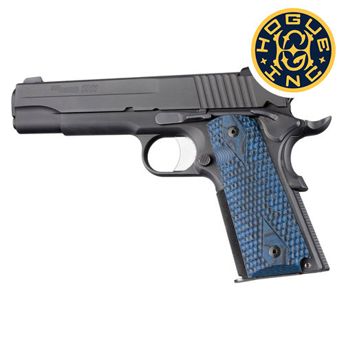 ホーグ G10 グリップ ガバメント M1911 Piranha G-Mascus（Blue Lava