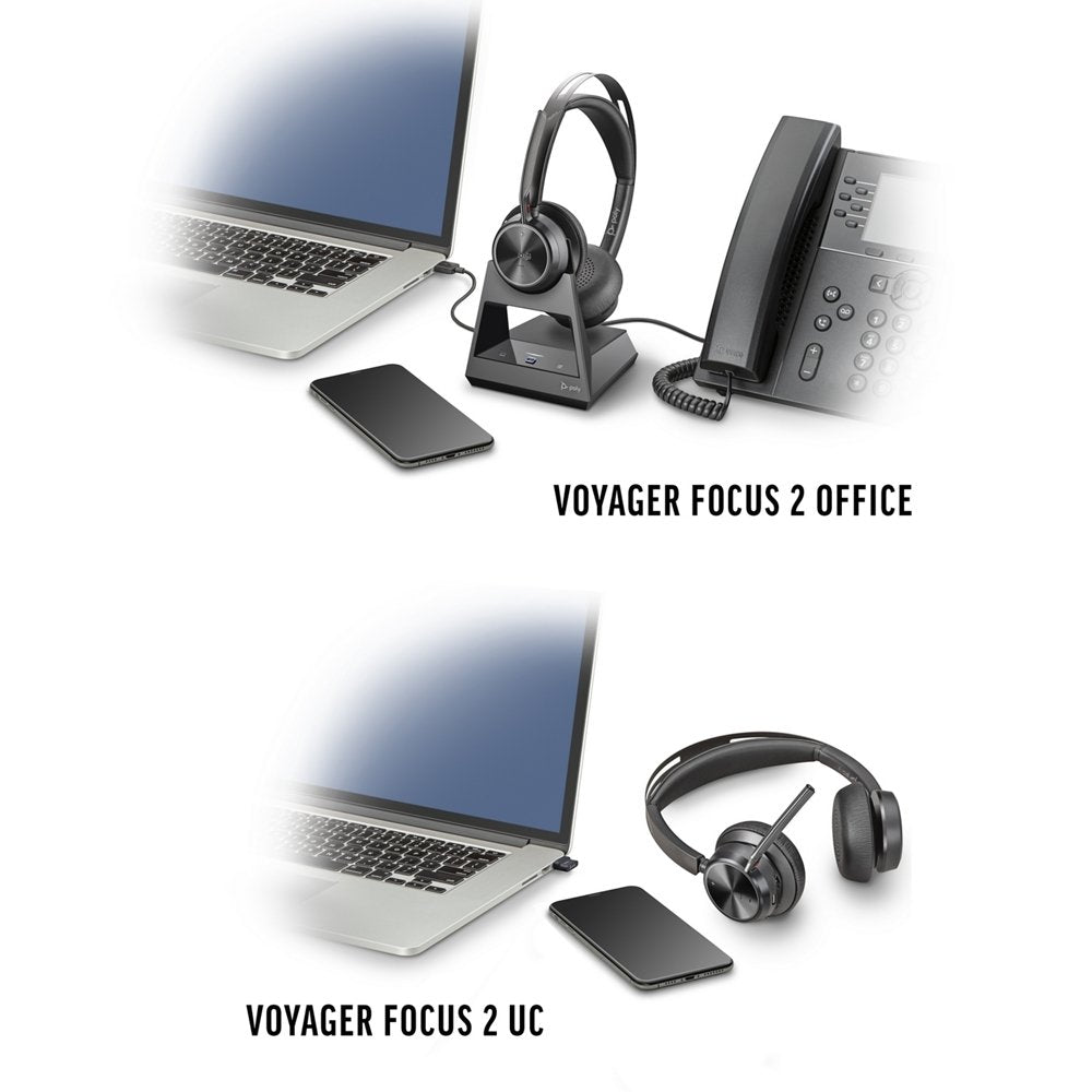 Poly Voyager Focus 2 UC | Professional Noise Cancelling Headset