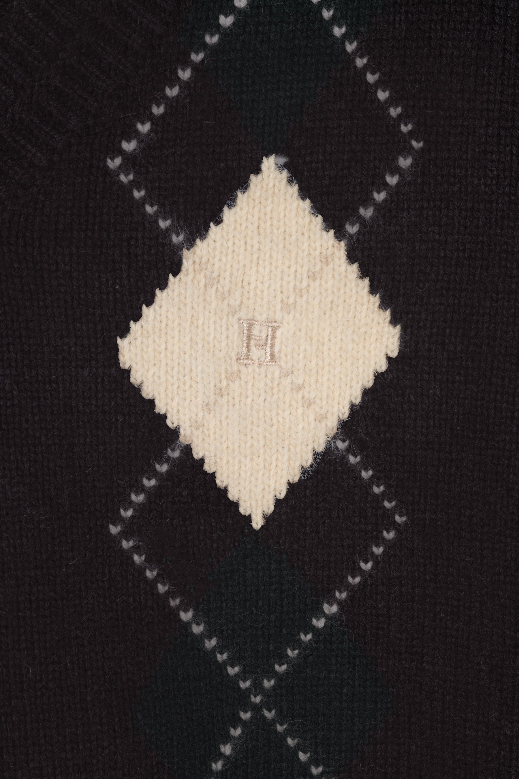 H Logo Argyle Knit Pullover
