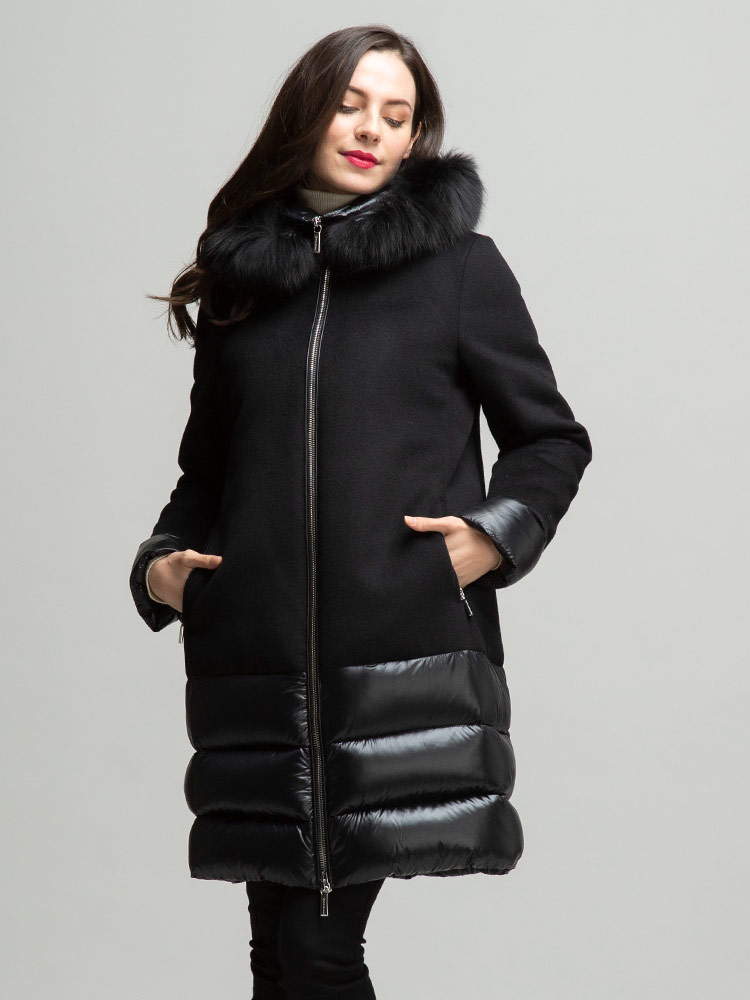 MOORER ムーレー ファーフード ウール ダウンコート STIGELER