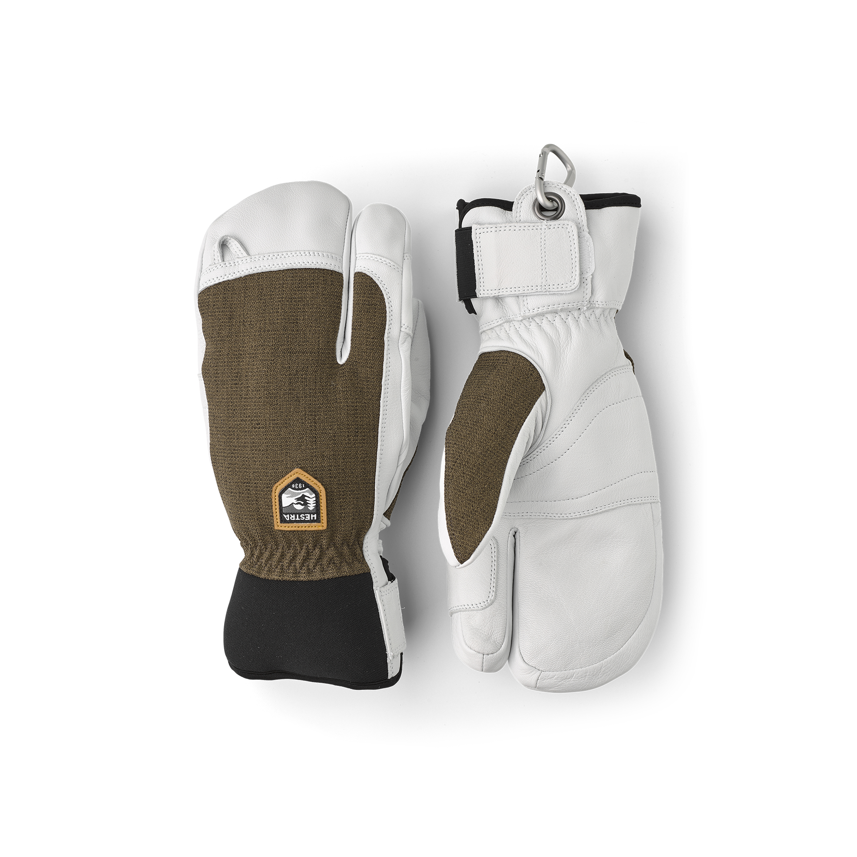 Army Leather Patrol 3-finger - Olive | Hestra Gloves