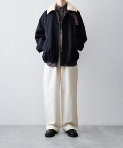 ssstein / シュタイン】MOUTON COLLAR PADDED JACKET - DARK NAVY