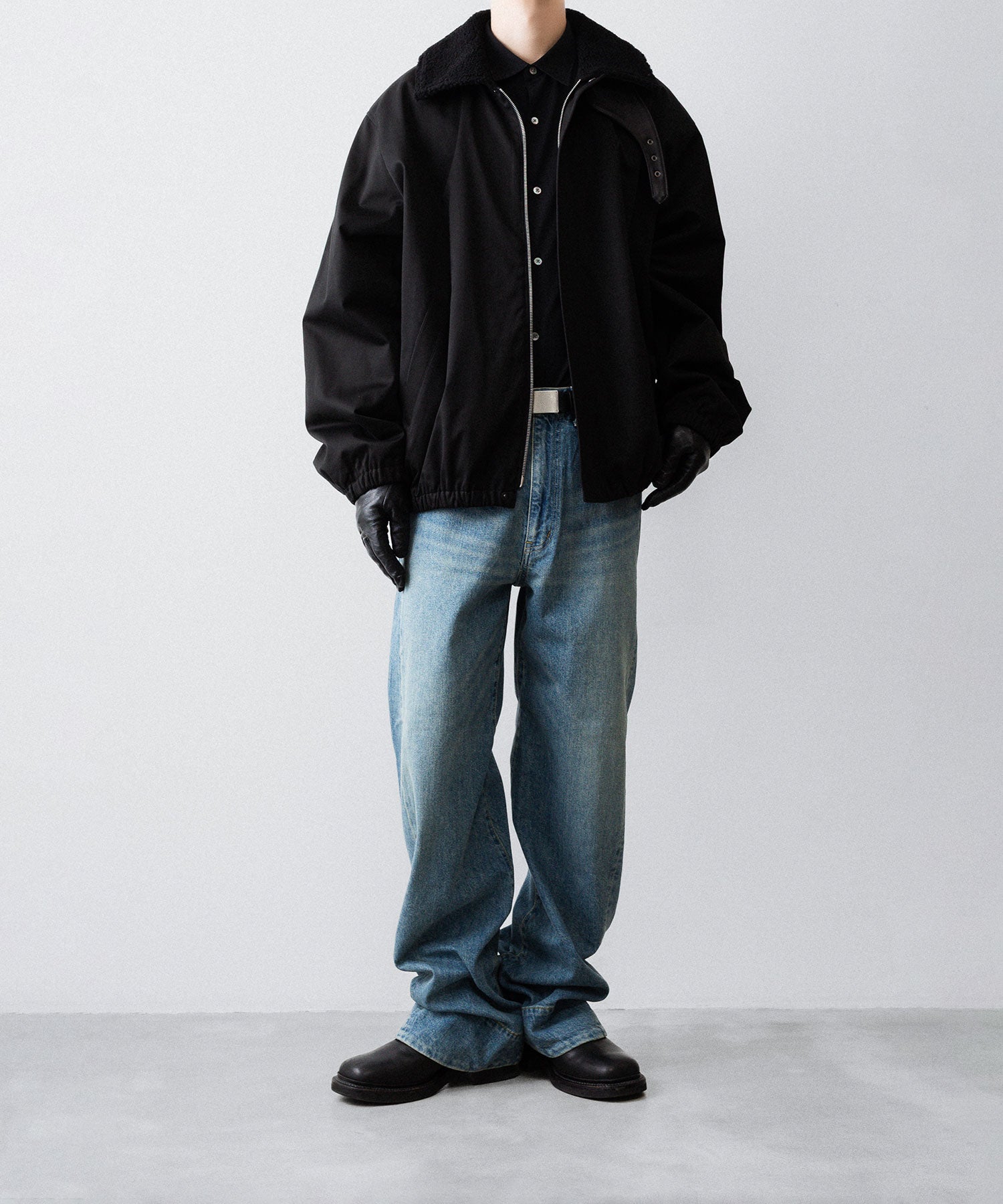 ssstein / シュタイン】MOUTON COLLAR PADDED JACKET - BLACK | 公式