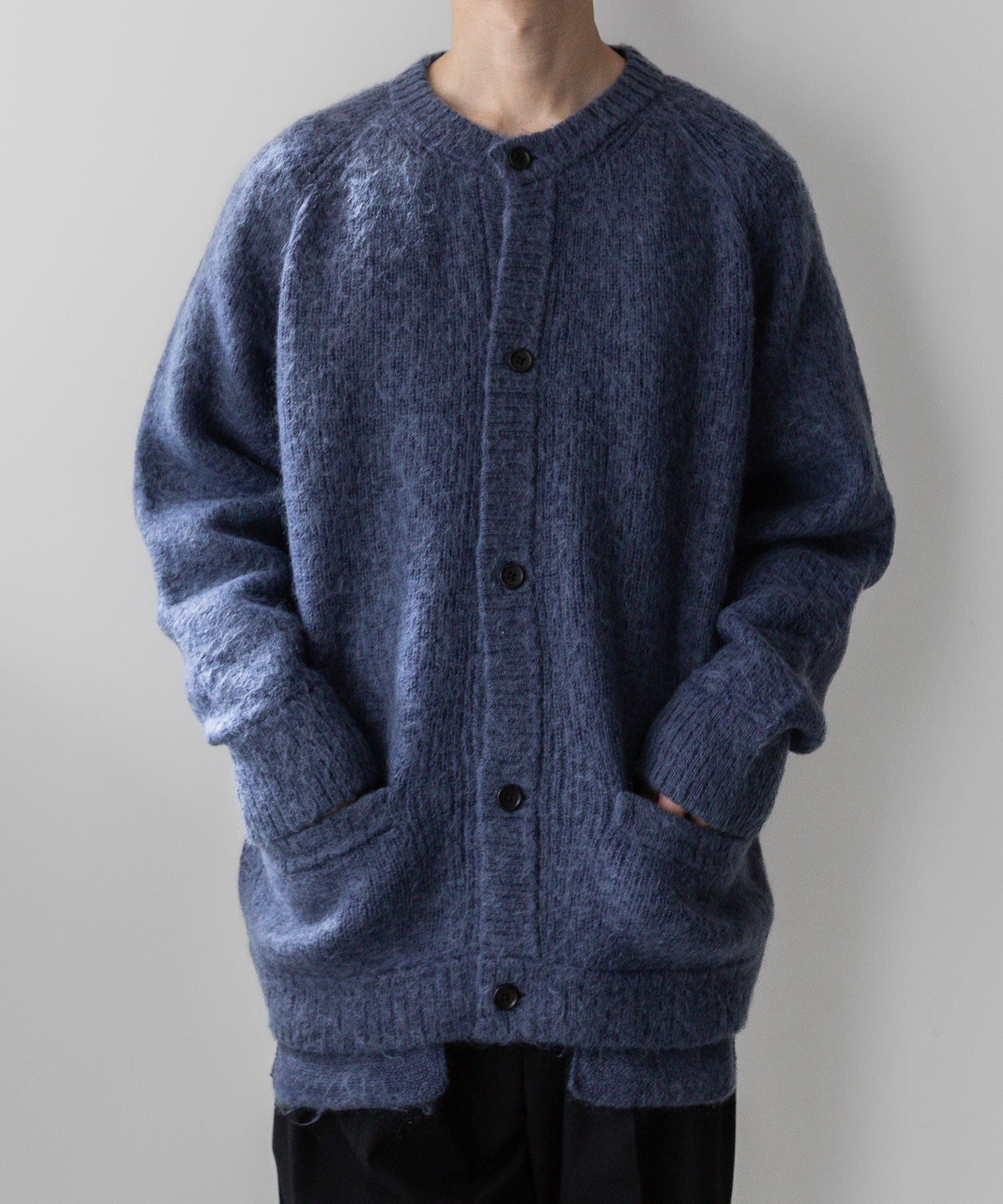 stein / シュタイン】KID MOHAIR KNIT CARDIGAN - BLUE GREY | 公式