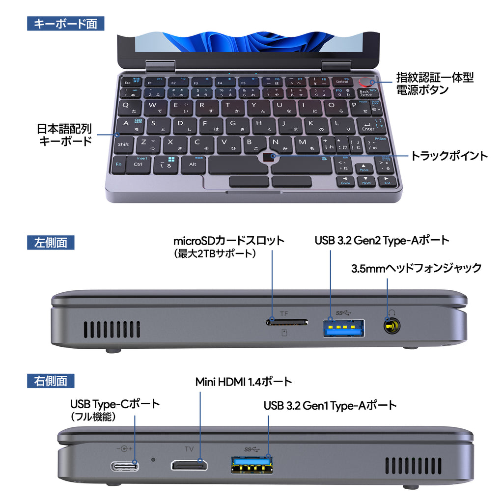 2月26日発売】TENKU Pocket 8 Core i3-N305 16GB/512GB Windows 11 Pro