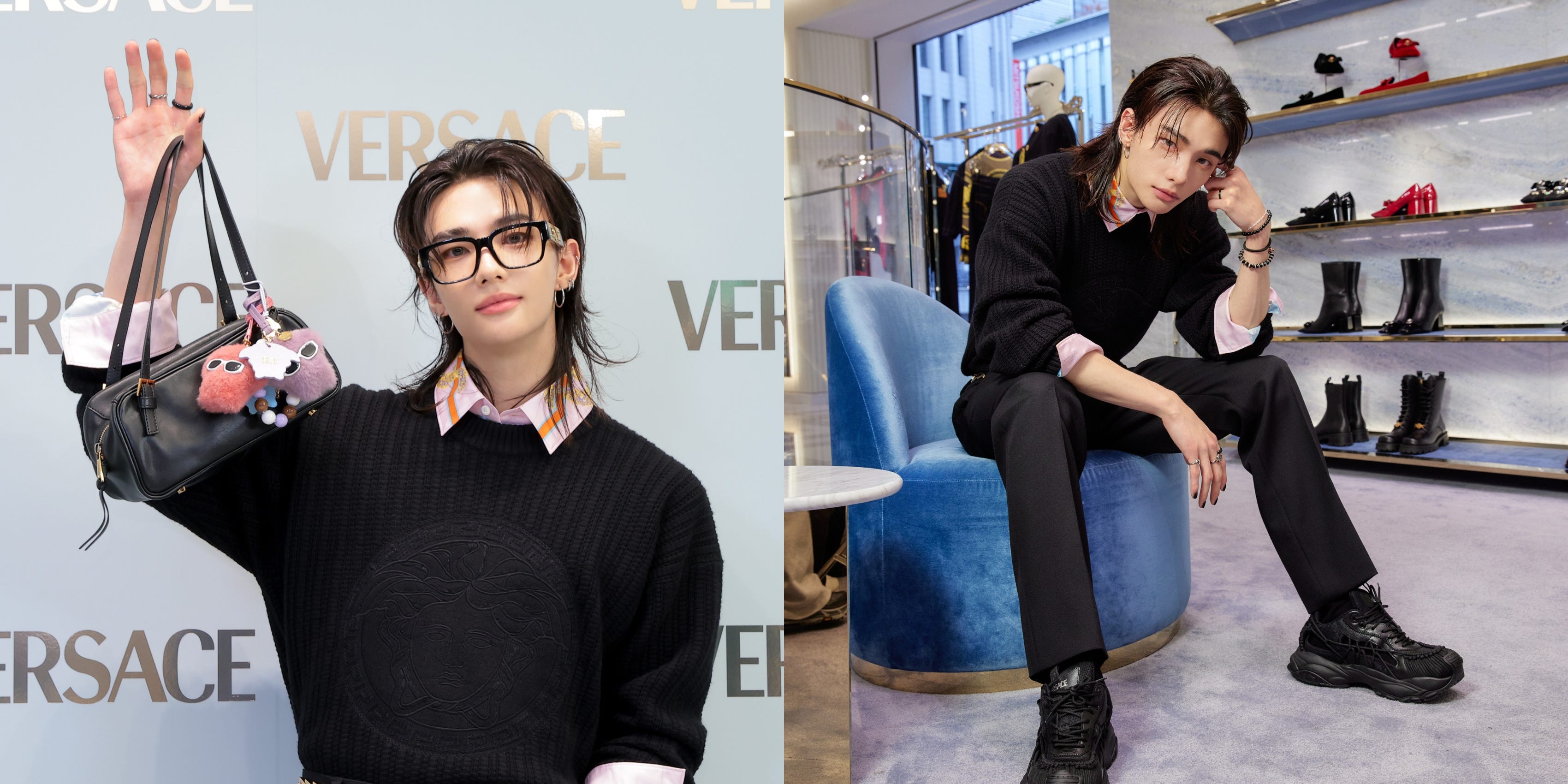 Stray Kids ヒョンジンがヴェルサーチェ銀座本店に！ 来日イベントを