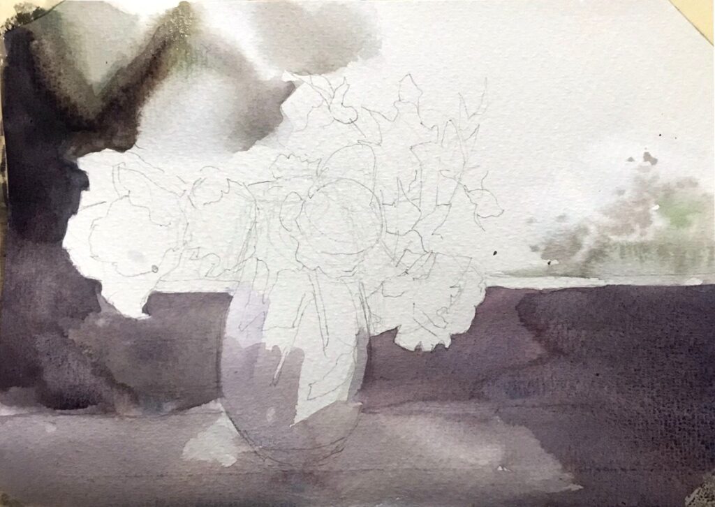 花を水彩で描く・逆光を描く/水彩画研究① | 旅する画家 Hisa Gemma