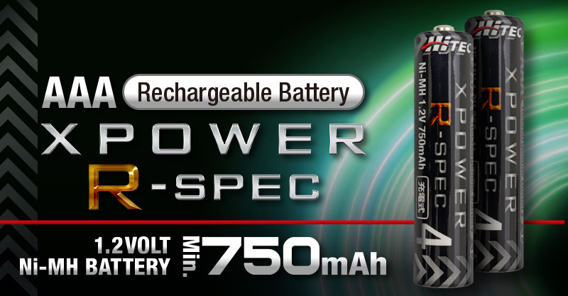 充電式単4電池「XPOWER R-SPEC AAA750mAh」発売！ | Hitec Multiplex