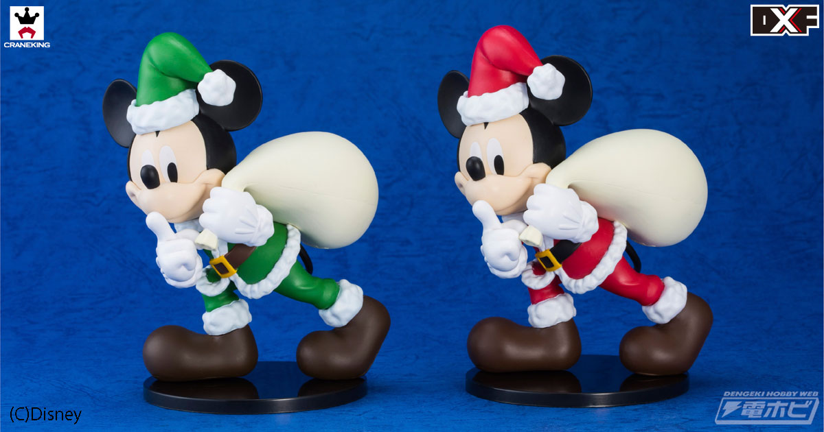 ミッキーマウスのサンタ衣装姿をバンプレストにてフィギュア化