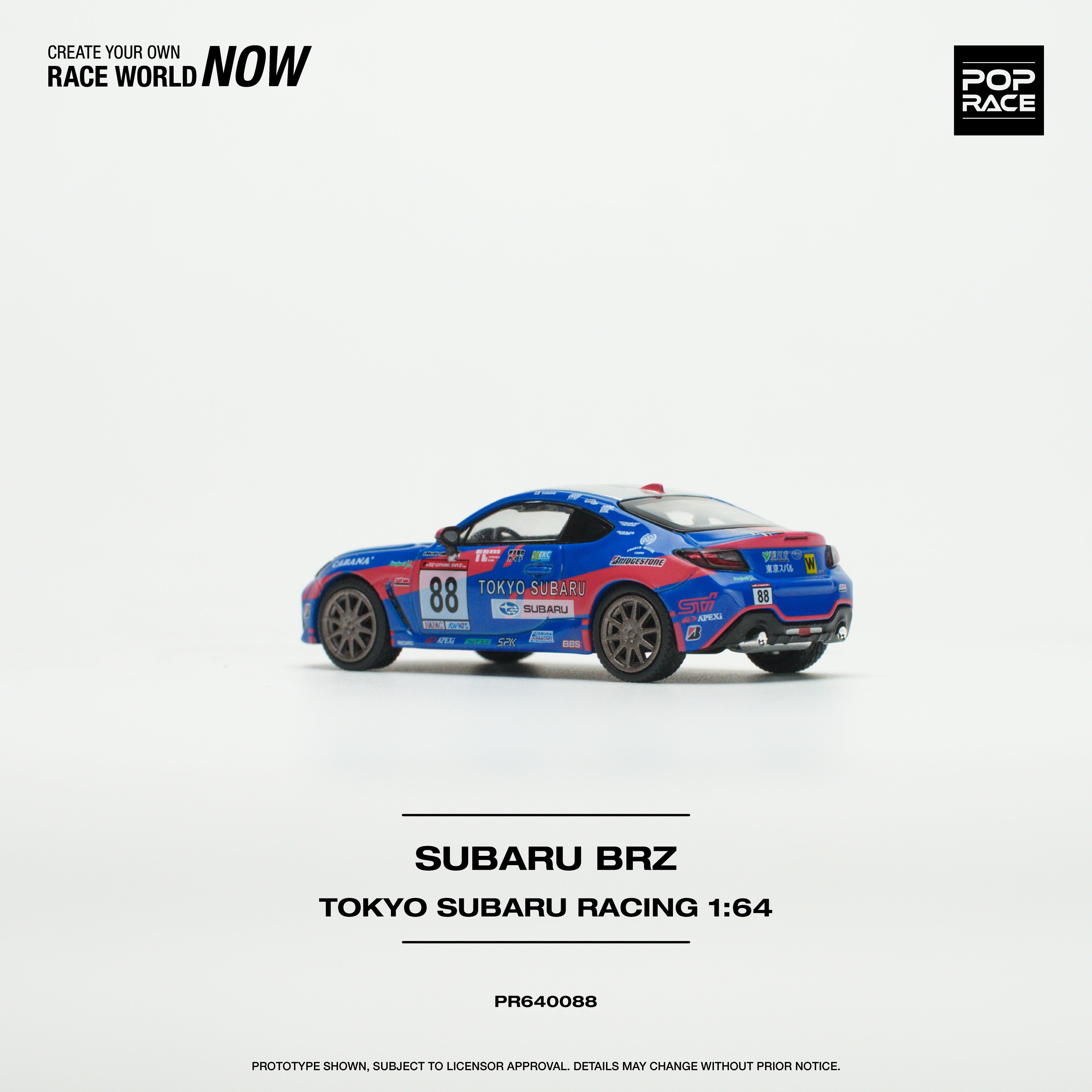 POPRACE 1:64 SUBARU BRZ - TOKYO SUBARU RACING #88 PR640088
