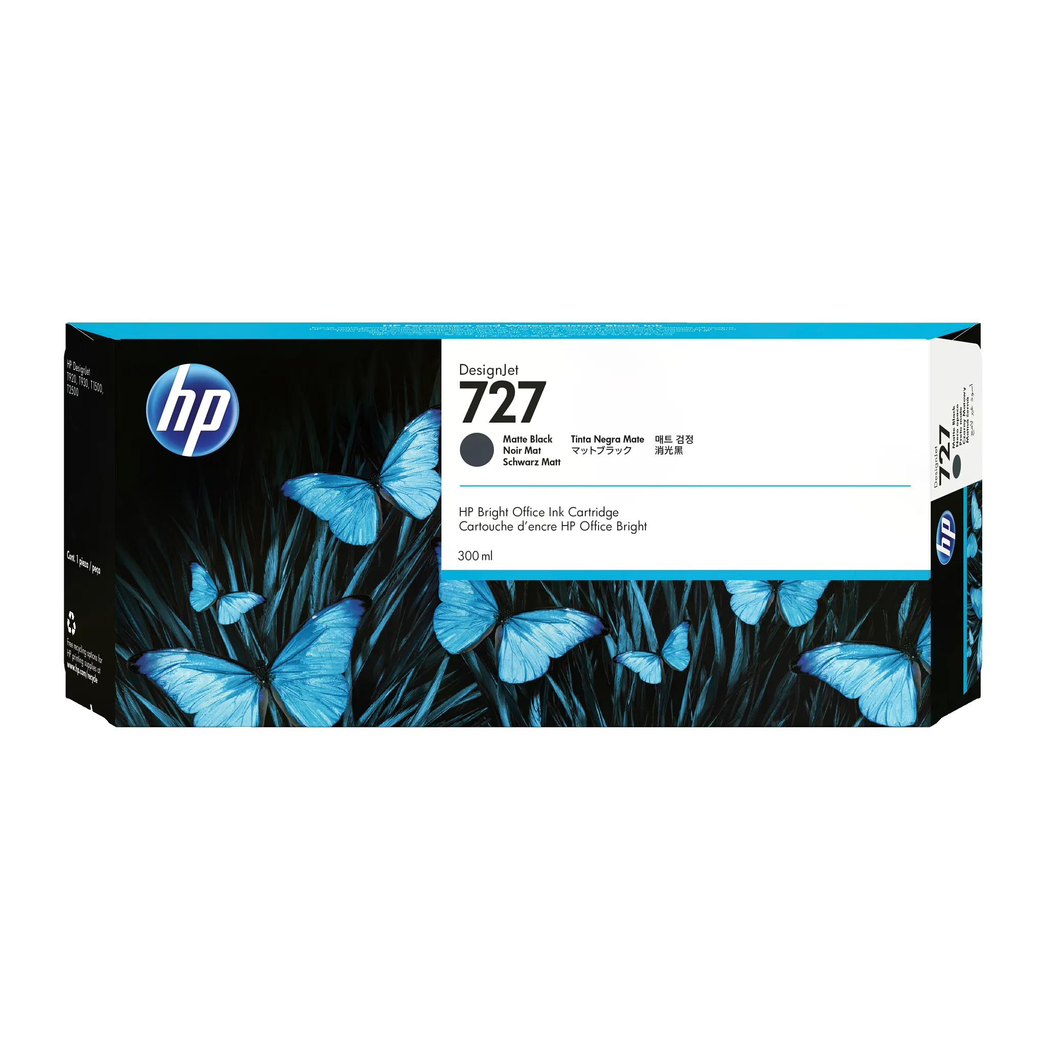 HP® 727 300-ml Matte Black DesignJet Ink Cartridge (C1Q12A)
