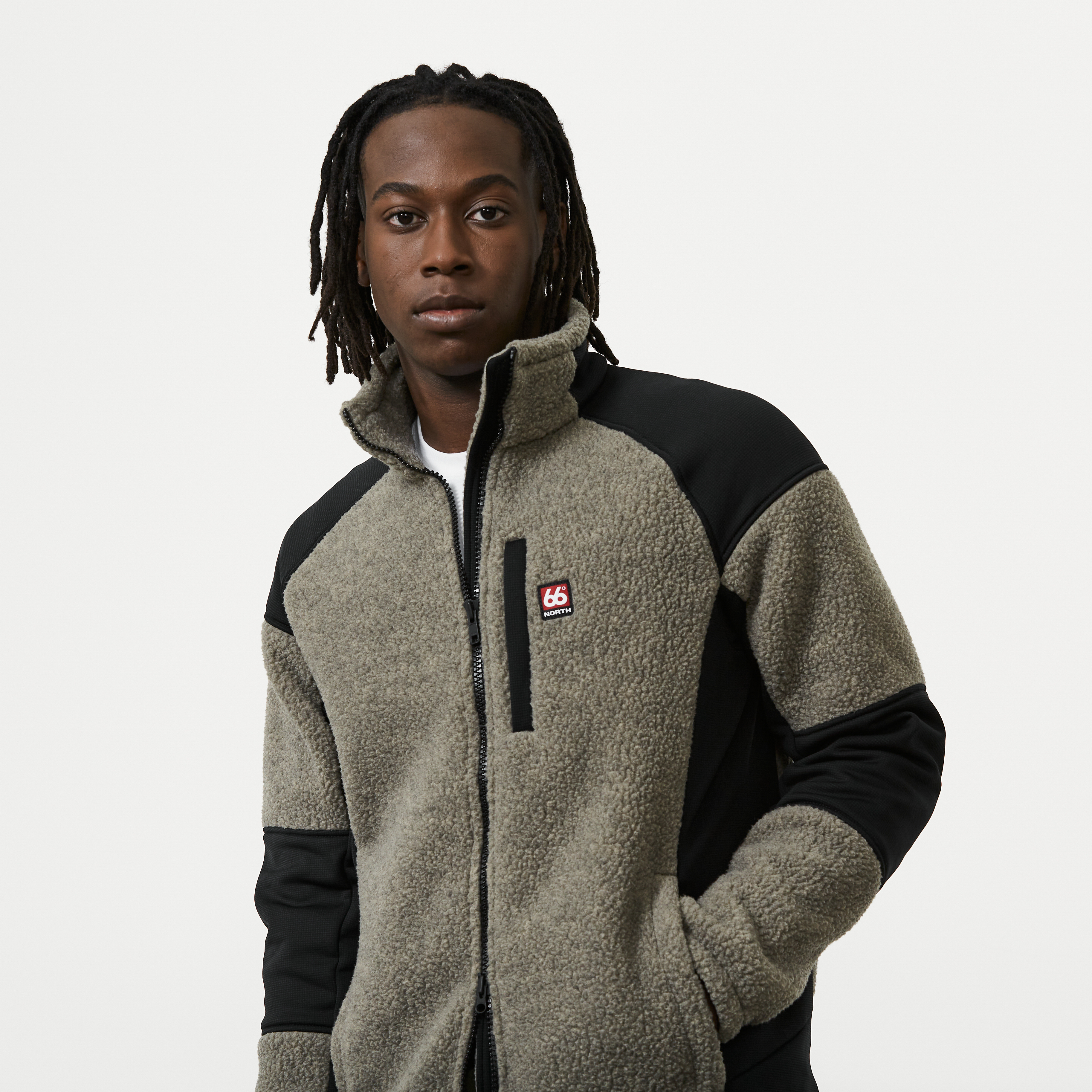 66 North Tindur Technical Shearling Jacket - Tree | Fleece Jackets