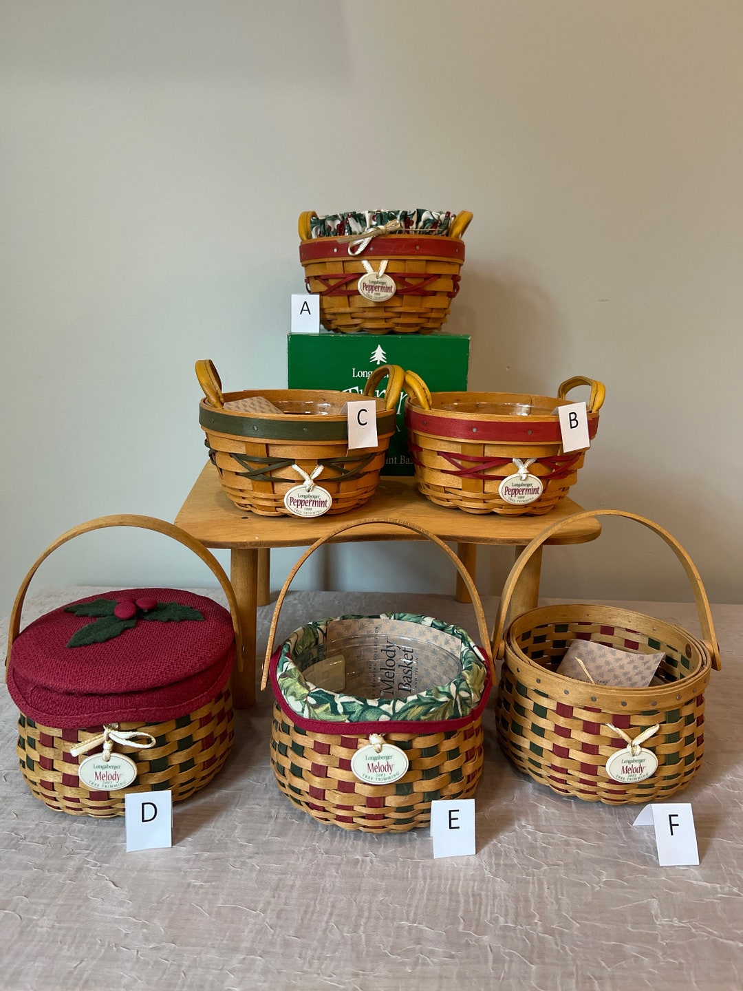 Retired Longaberger Tree Trimming Holiday Basket | Choose From