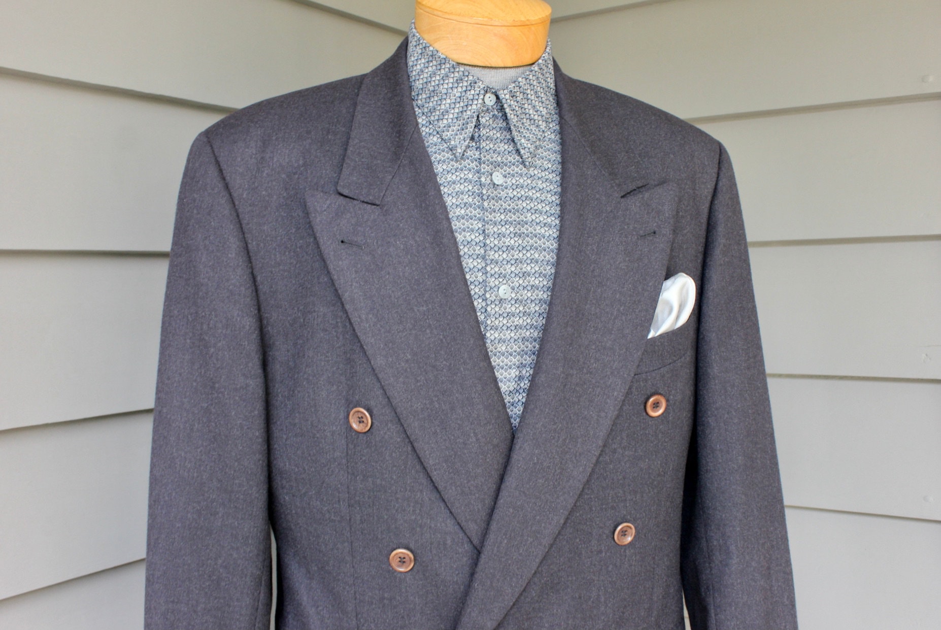 Vintage 80's - 90's -hugo Boss- Men's Double Breasted Suit Coat