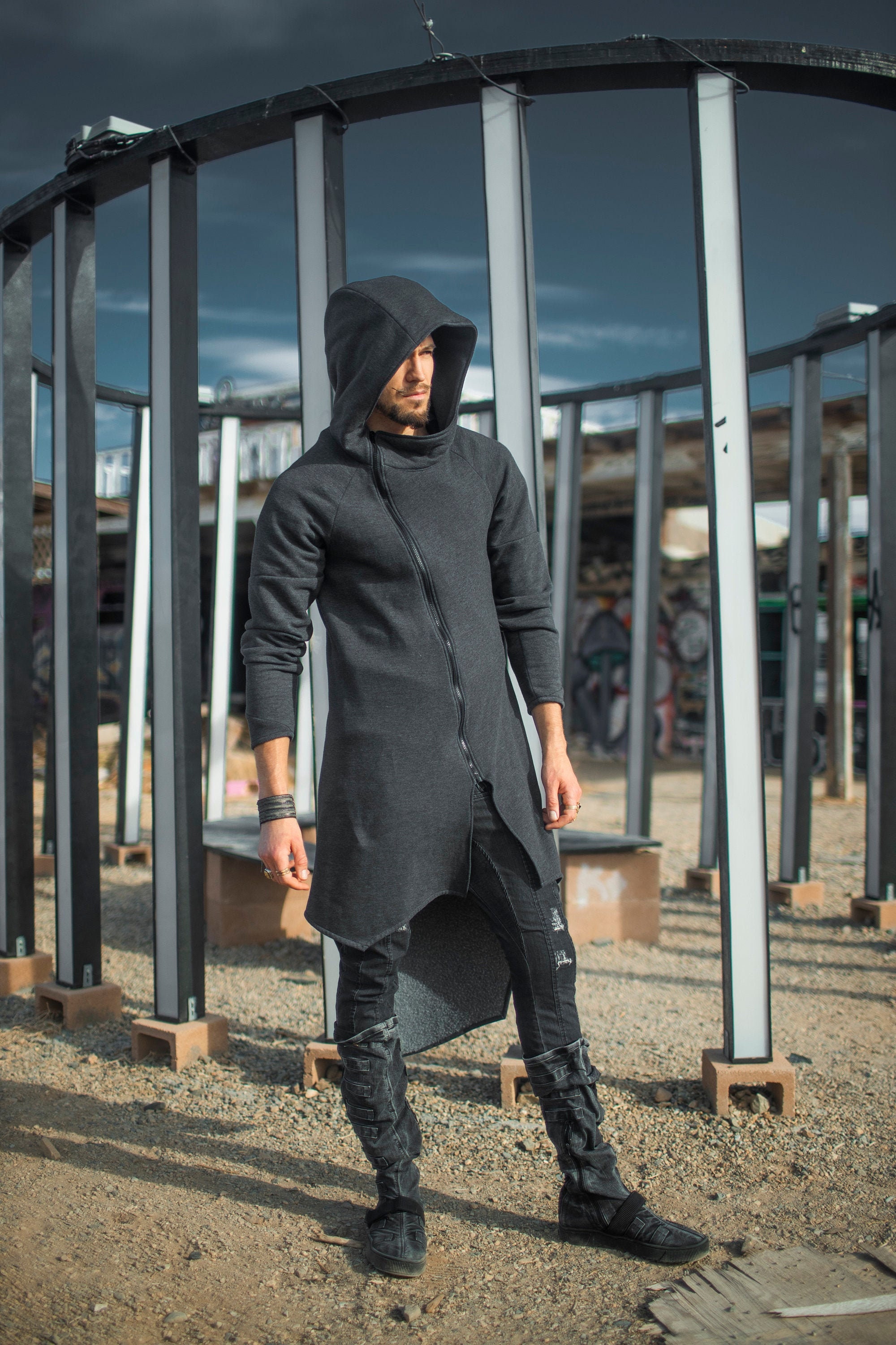ASSASSIN Zip Asymmetrical Hoodie | Burning Man | Playa Jacket