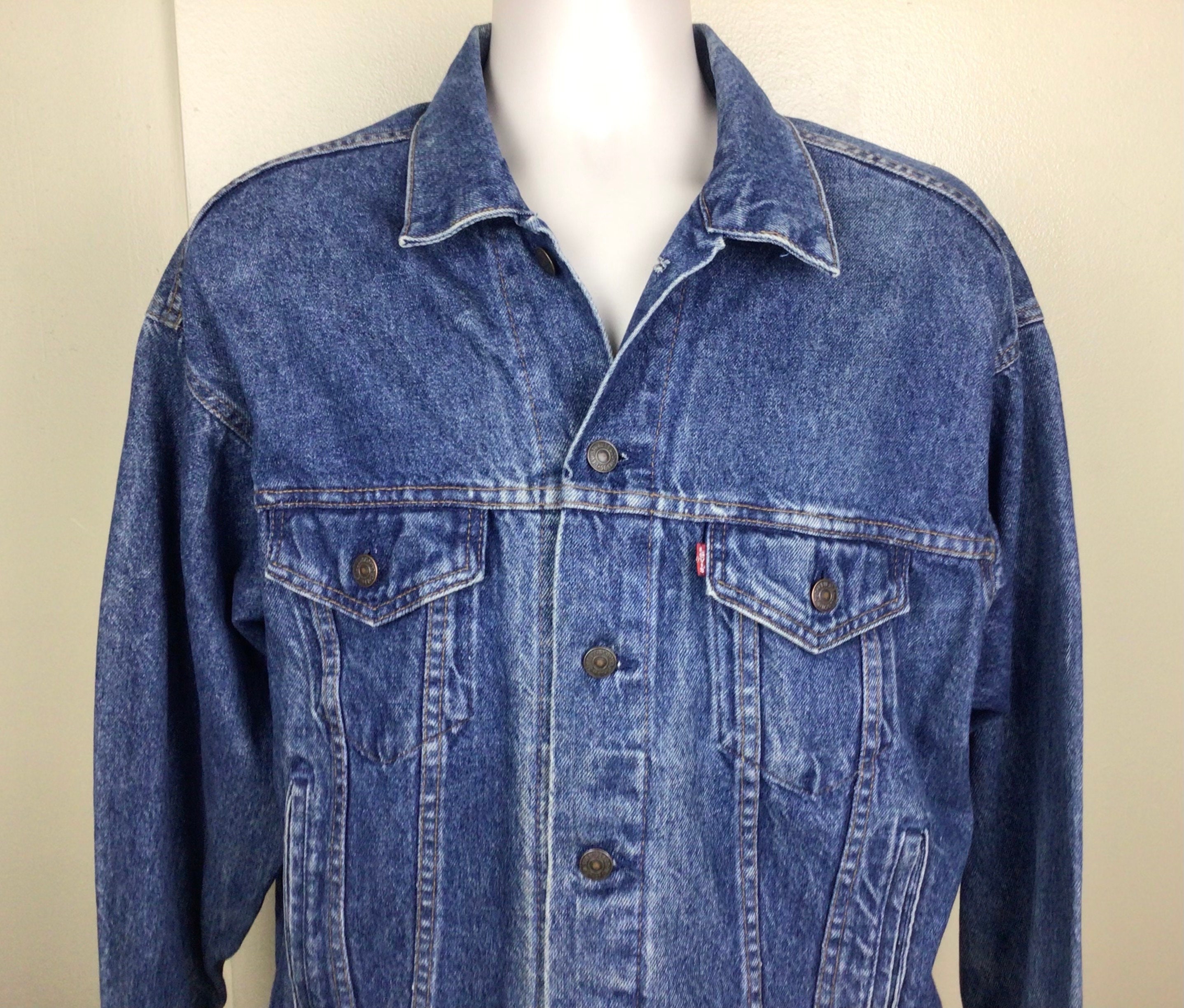 Vtg 80s 90s Levi's 70507 0218 Denim Trucker Jacket Medium Wash