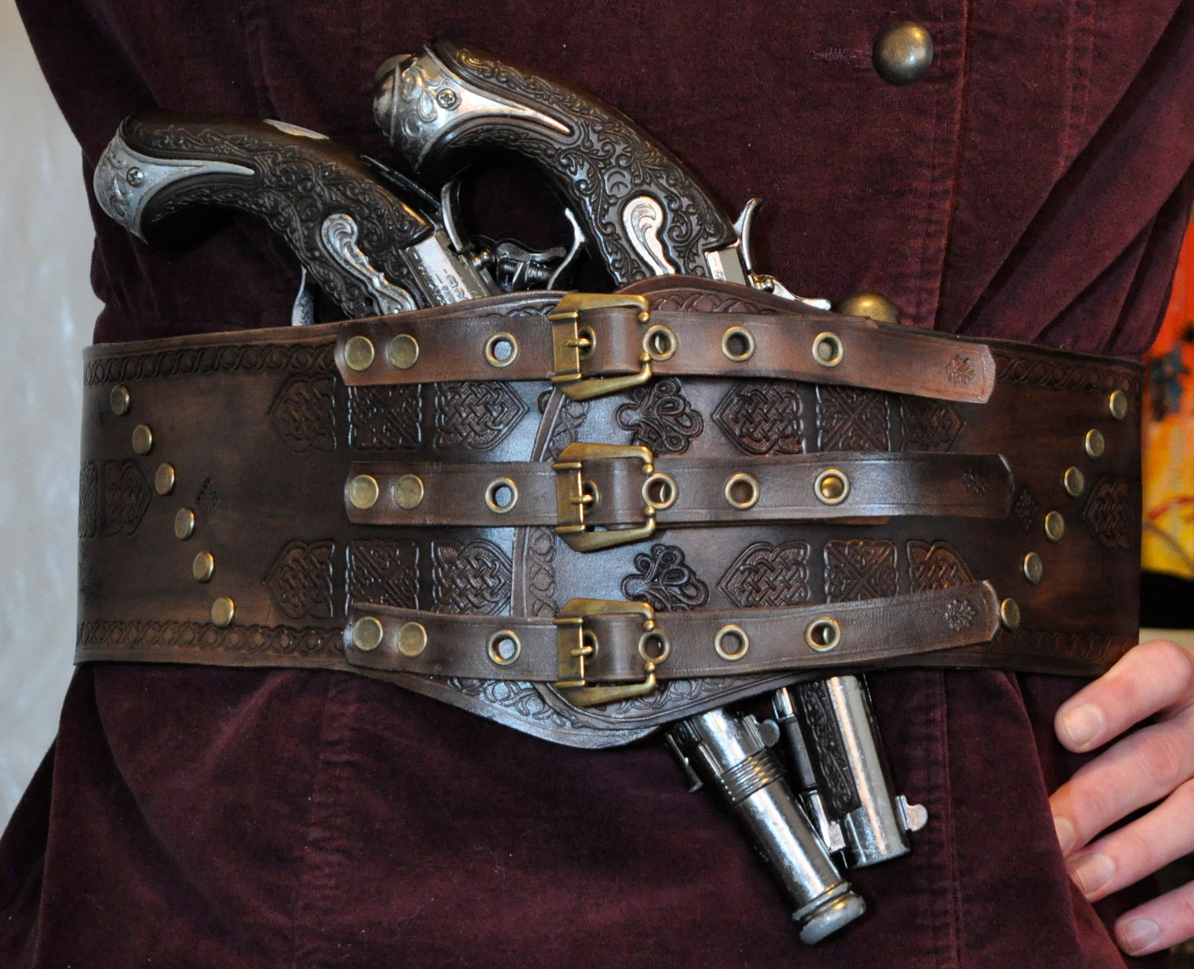 Big Leather Belt. Free Shipping Worldwide. Pirate / Viking