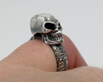 Vintage Sterling Silver Large Skull Ring! [size 11.5 US] - Etsy