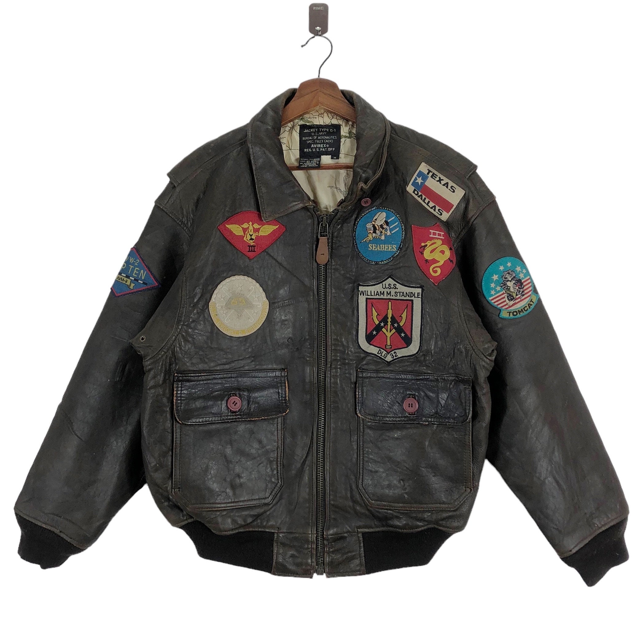 Vintage AVIREX TYPE G-1 Us Navy Leather Bomber Jacket - Etsy Norway