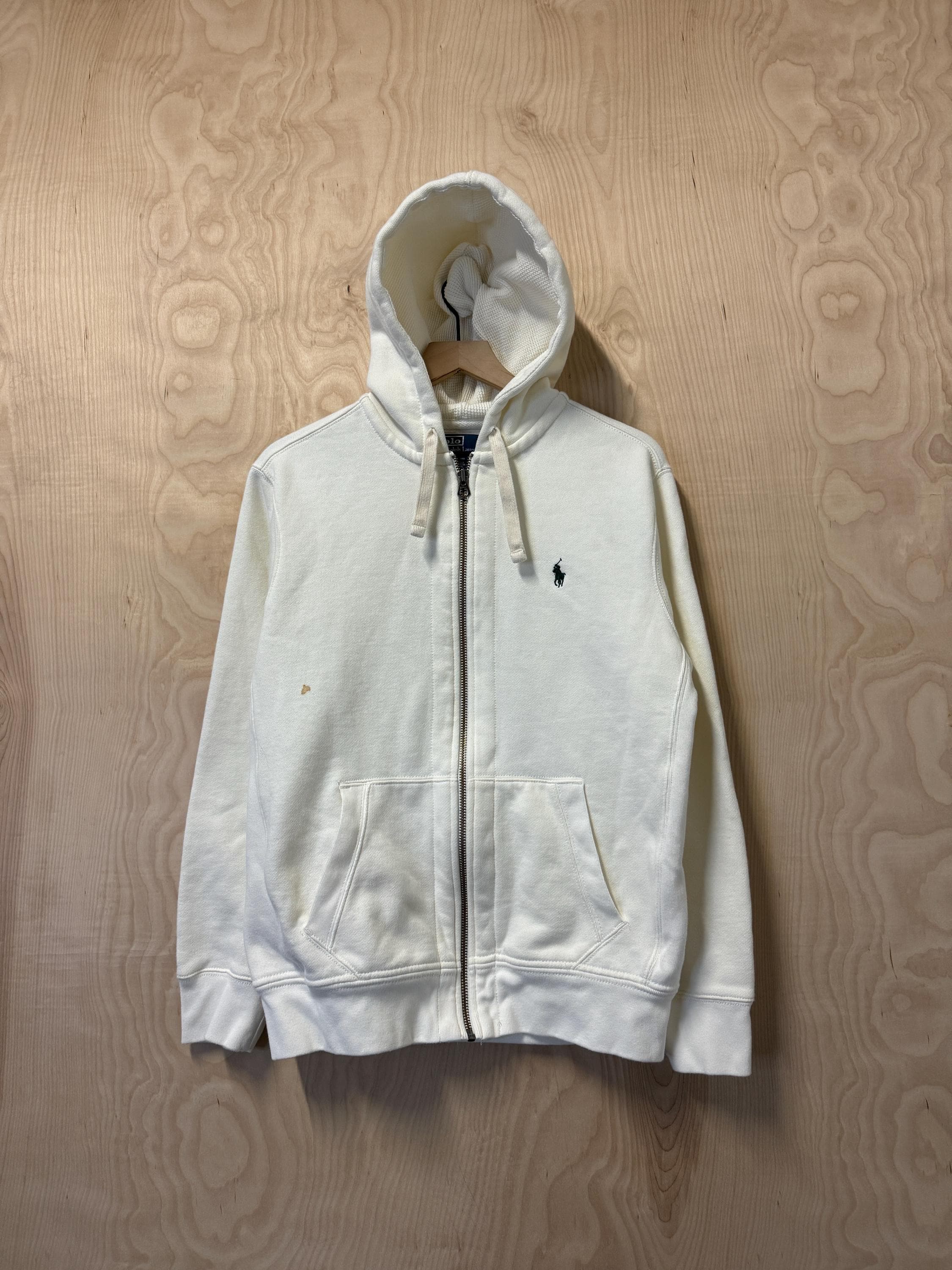 Vintage Y2K Polo Ralph Lauren White Zip up Hoodie Sweatshirt Size