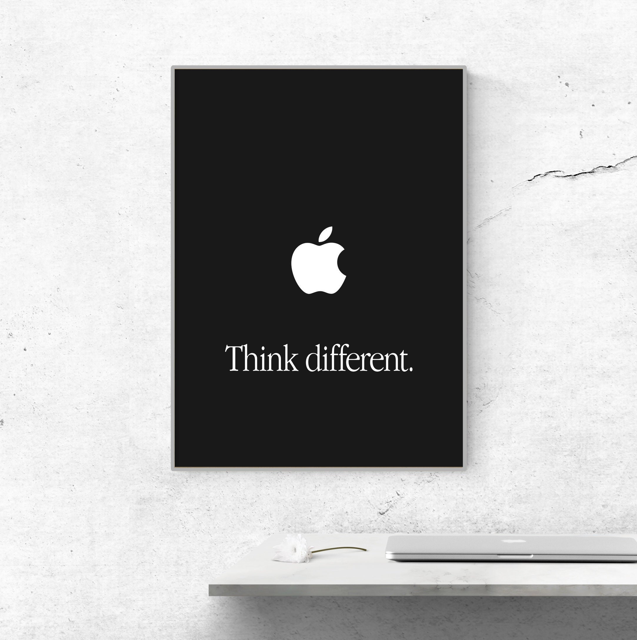 Apple Think Differentポスター：ミニマリストなオフィス装飾