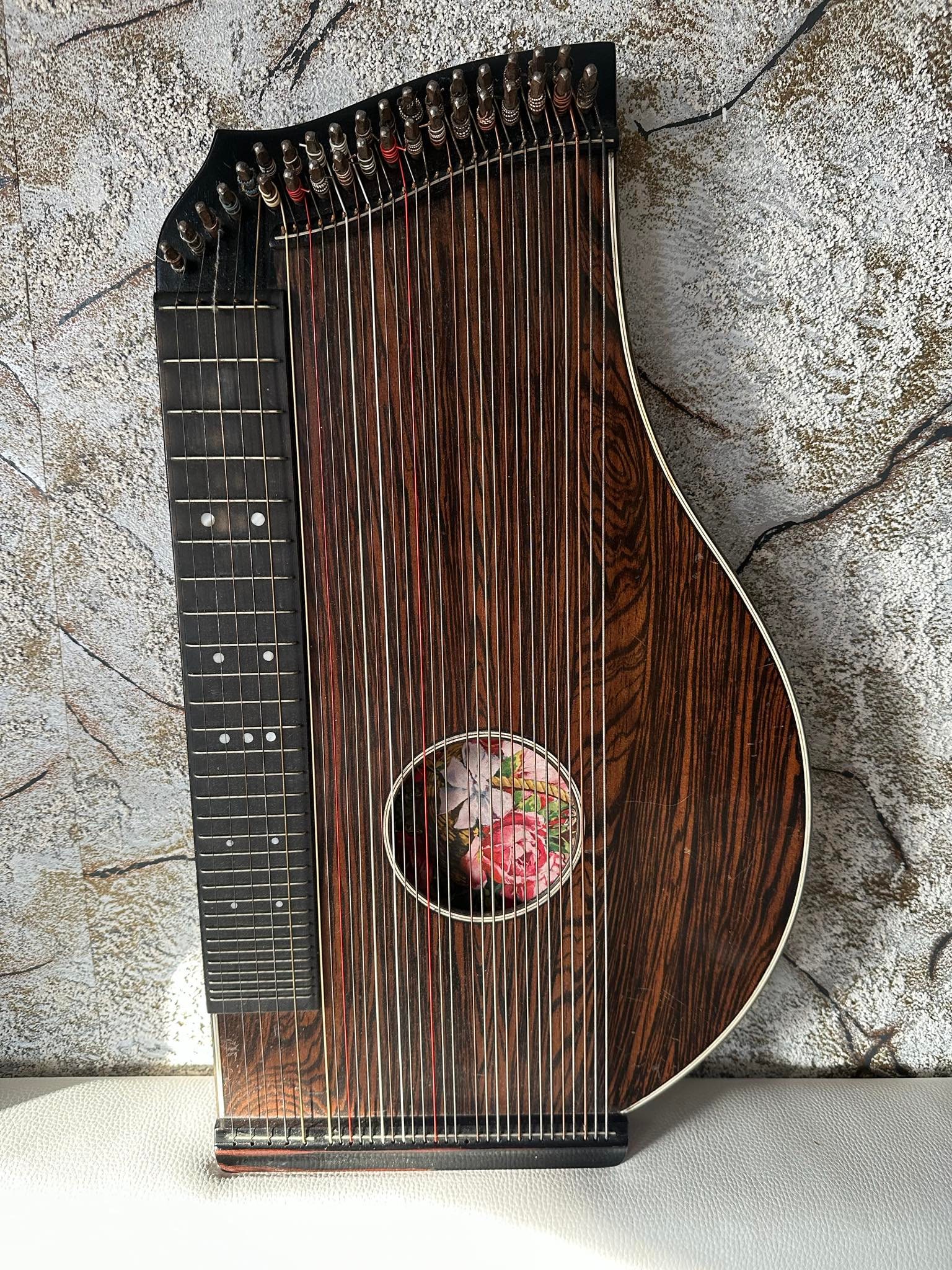 Antique Ancient Unique Zither Musical Instrument Very Rare German