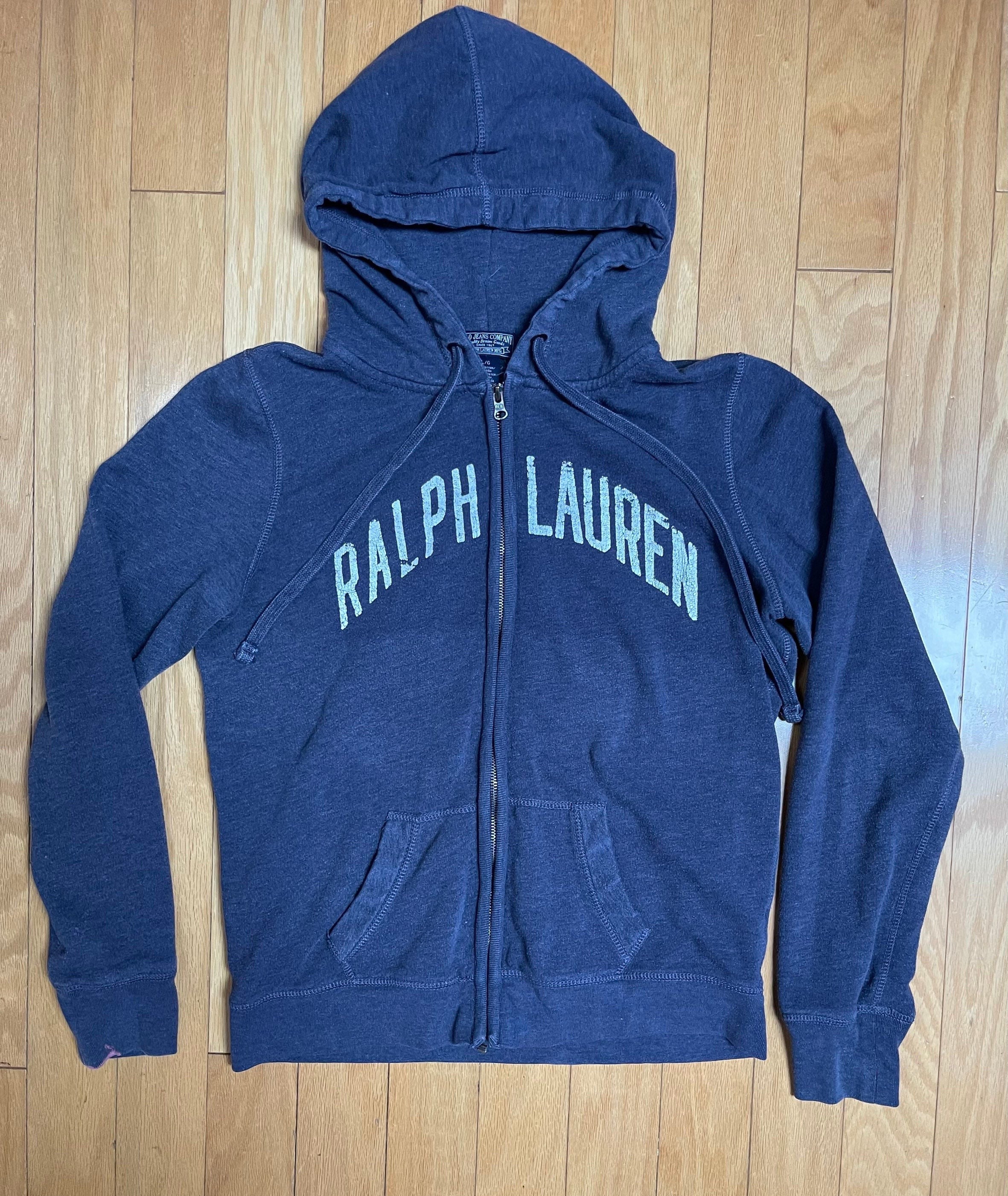 90s Ralph Lauren Polo Jeans Company Big Logo Spellout Faded Dark