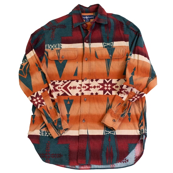 Men's Vintage Ralph Lauren (L) Southwest Aztec Navajo Cotton