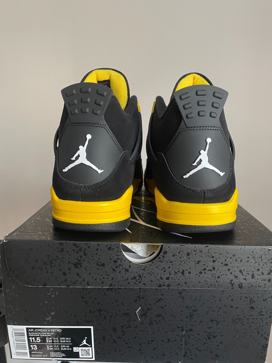 Jordan 4 Thunder Retro Size 11.5 DH6927-017 NEW Black Yellow Tour