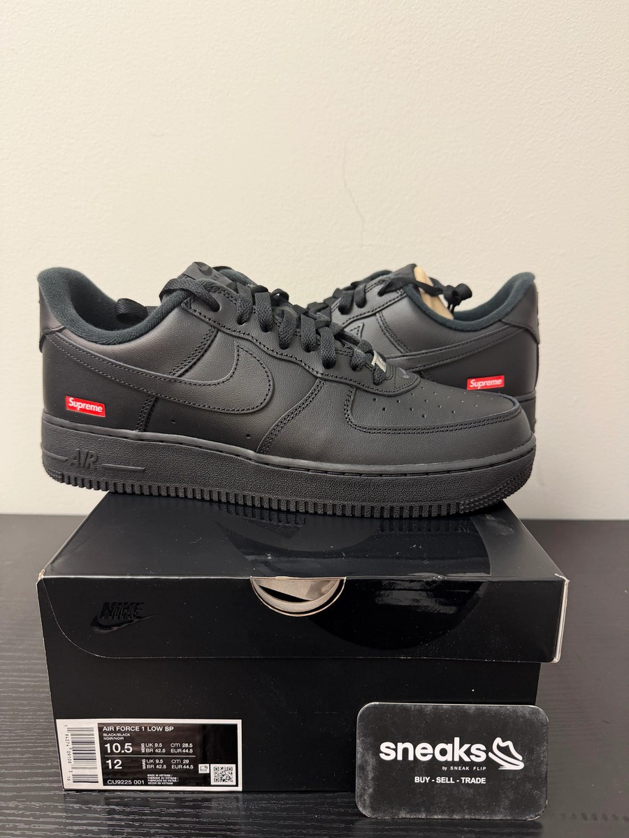 Size 10.5 - Nike Air Force 1 Low x Supreme Box Logo - Black for