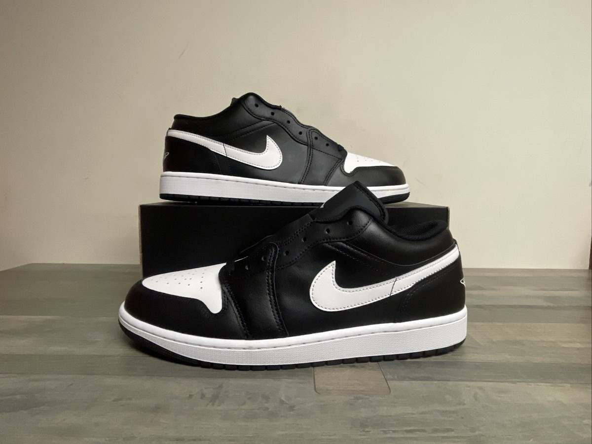 Nike Air Jordan 1 Low Shoes Black Summit White 553558-043 Men's