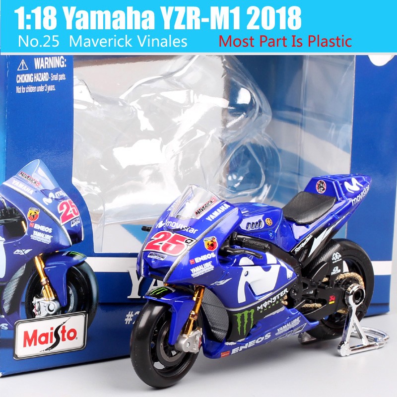 Maisto 1/18 2018 Yamaha YZR-M1 #25 Maverick Vinales Motorcycle