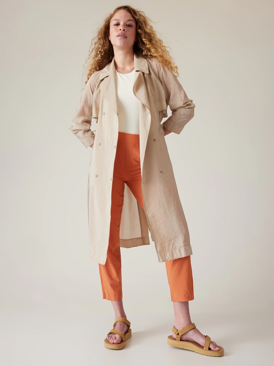 NWOT Athleta Arrival Trench Coat, Ecru SIZE LT L T #587732 X0715H