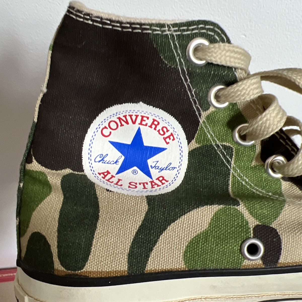 VTG 80s Converse all star Hi Top camouflage deadstock W/ Box Rare