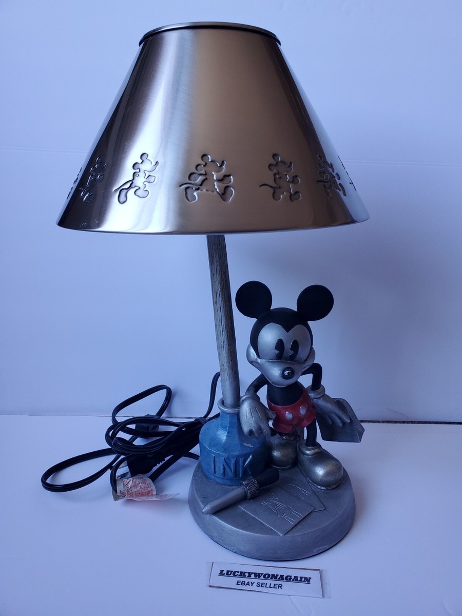 RARE Disney Mickey Mouse At The Ink Well Table Lamp Metal 2002