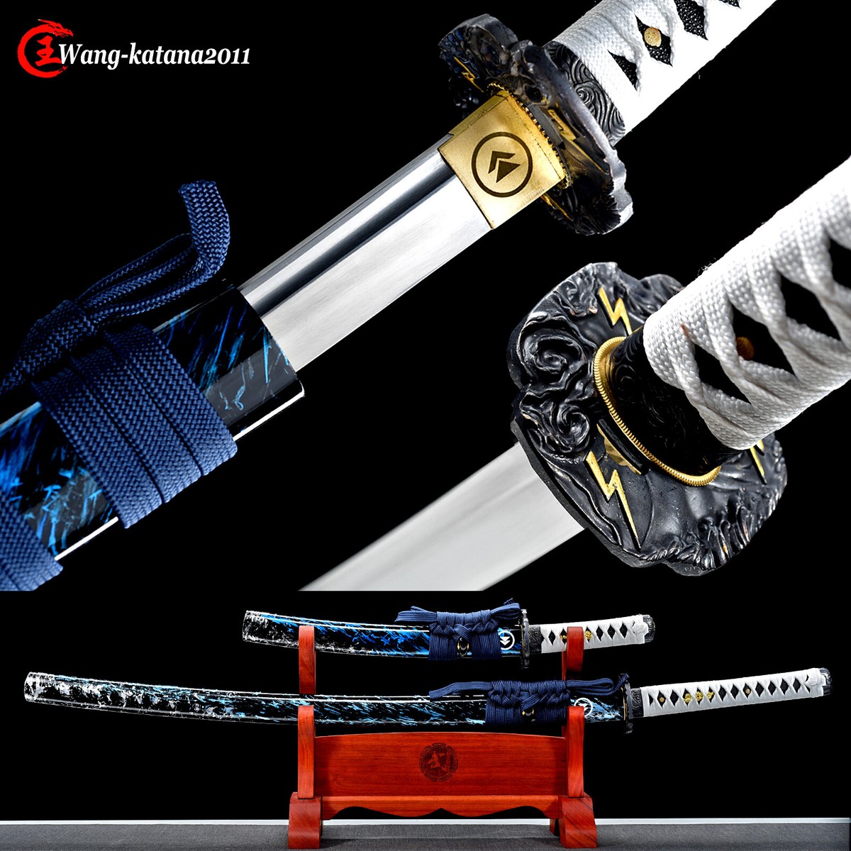 2PCS Japanese Sword Set Sharp Katana + Tanto Ghost of Tsushima