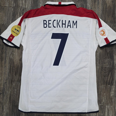 2004 Umbro England Home Soccer Jersey David Beckham Men L Double