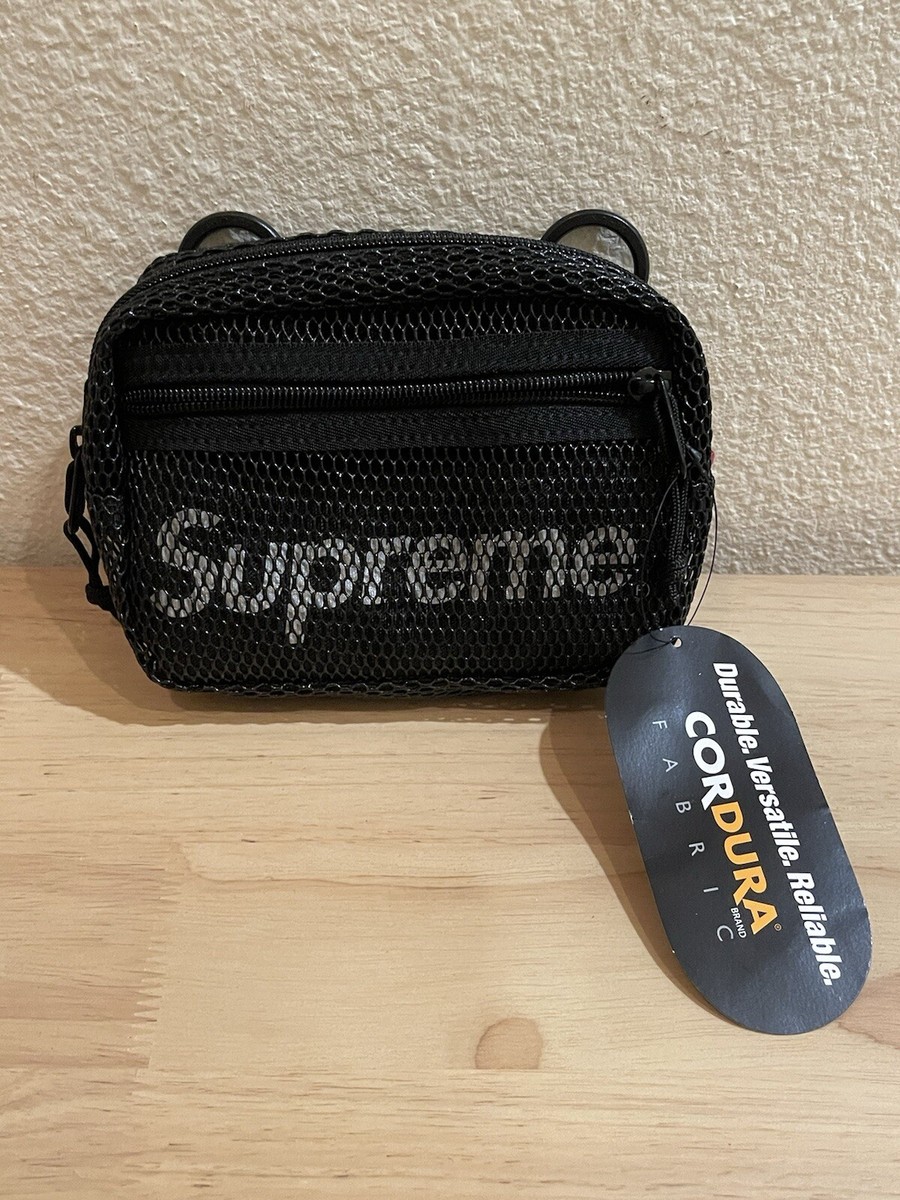 SS20 Supreme Black Shoulder Mesh Side Bag Cordura - NEW In Factory