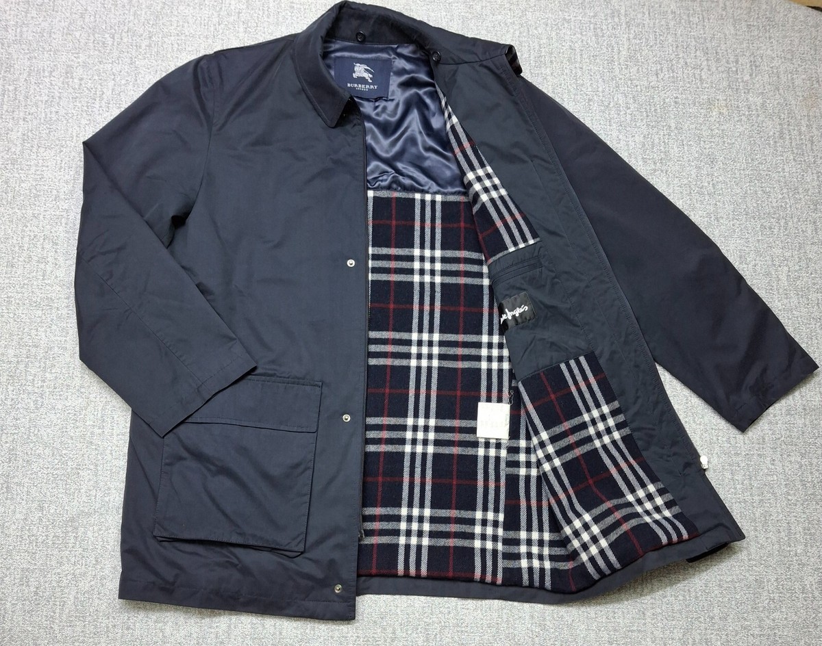 Burberry London Coat Jacket Men's Winter Lined Wool Nova check