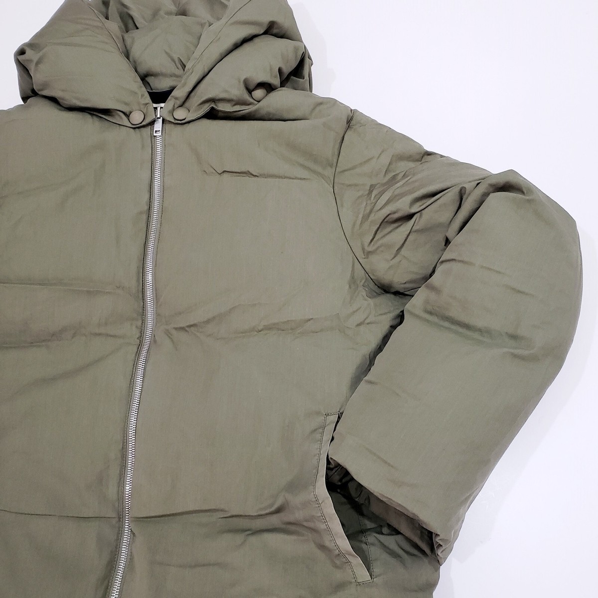CELINE PHOEBE PHILO Down Coat Puffer Parka Cotton Silk Poplin