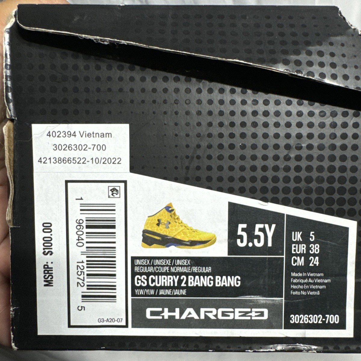 Under Armour Stephen Curry 2 Bang Bang 3026302 700 Size 5.5Y