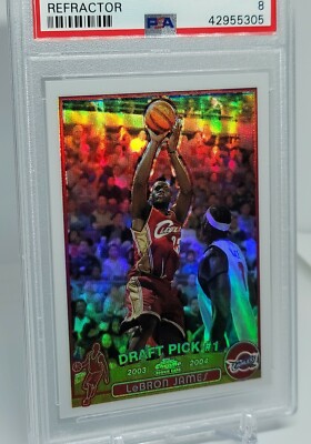 LeBron James 2003 Topps Chrome Refractor Rookie Card #111 PSA 8 Nm