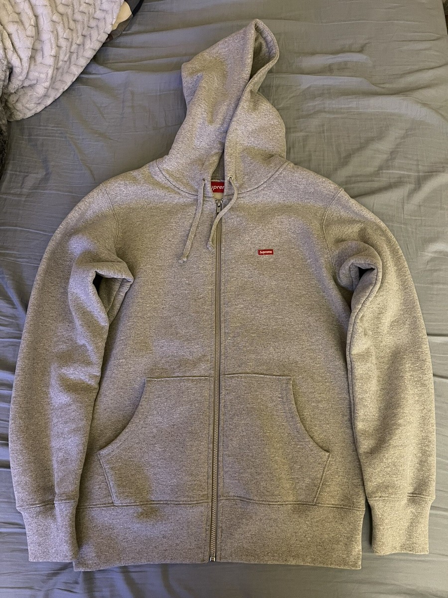 Supreme Small Box Logo Zip Up Hoodie FW16 HEATHER GREY | Size S | eBay