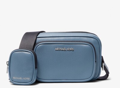 Michael Kors Cooper Double Zip Leather Camera Bag With Pouch In