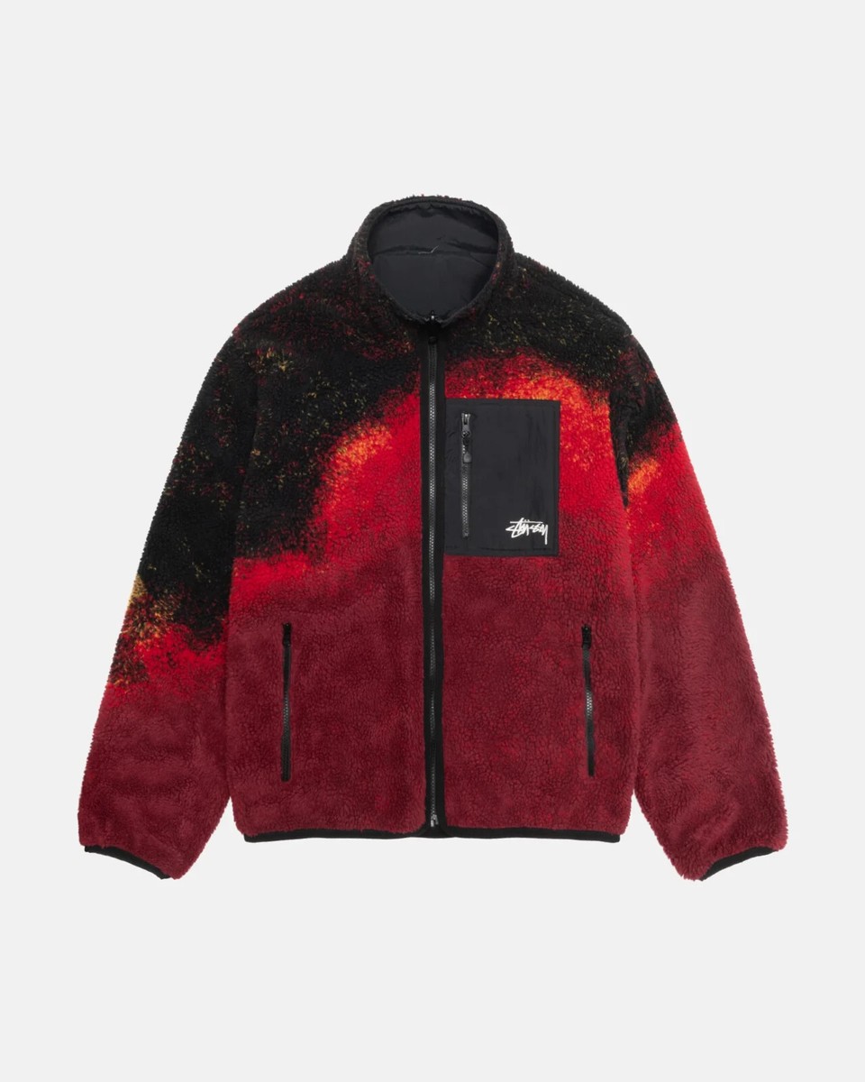Stussy SHERPA REVERSIBLE JACKET LAVA size MEDIUM | eBay