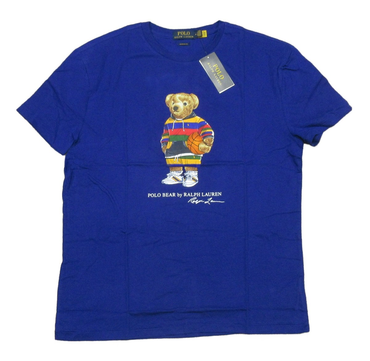 Polo Ralph Lauren Men's Royal Blue Polo Bear Graphic Print Crew