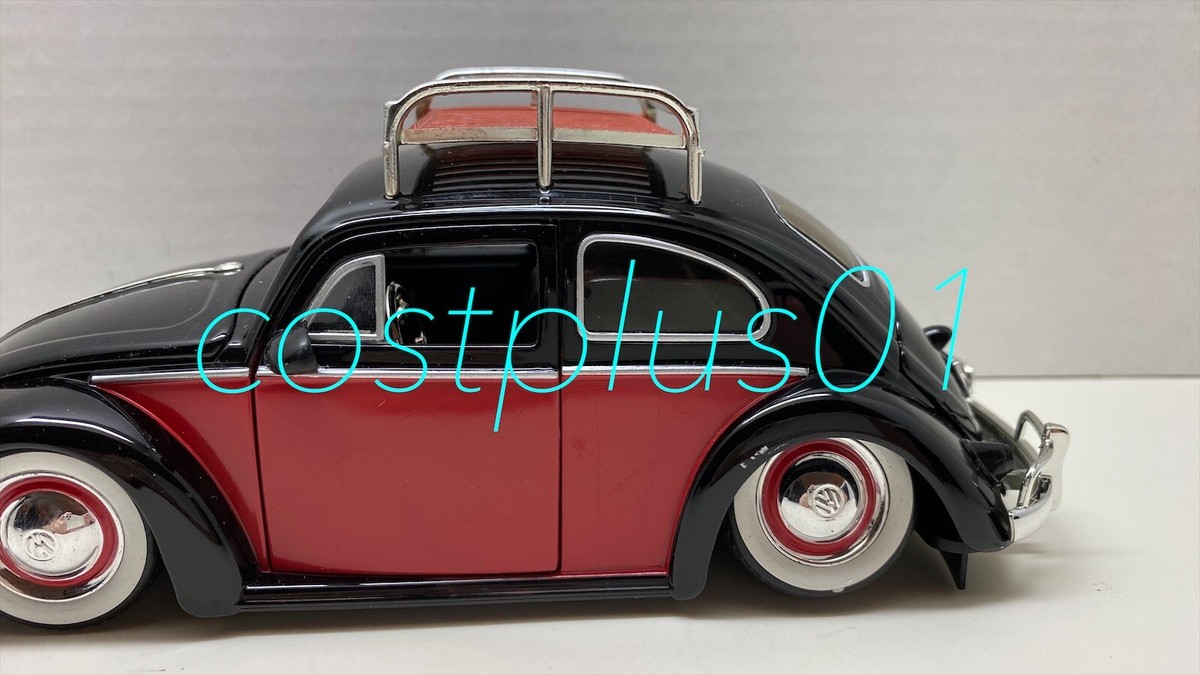 JADA DUB CITY 1959 VW BEETLE 1:24 BLACK WITH BLACK 2T WITH RACK